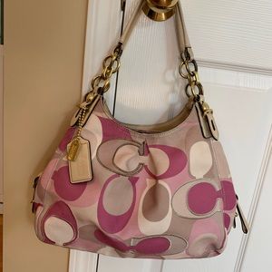 COACH Signature Mia Scarf Print Maggie Bag